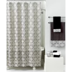 Hot Sale 🥰 Avanti Bath Accessories, Galaxy Shower Curtain Silver 😀 -Avanti Sales Store unnamed file 161