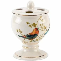 Buy 😉 Avanti Bath Accessories, Gilded Birds Toothbrush Holder Ivory 🥰