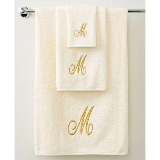 New ๐ Avanti Bath Towels, Monogram Initial Script Ivory And Gold Collection ๐ 3 New ๐ Avanti Bath Towels, Monogram Initial Script Ivory And Gold Collection ๐