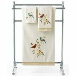 Budget 🧨 Avanti Bath Towels, Gilded Birds Fingetip Towel Ivory 🥰