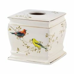 Promo 🎁 Avanti Bath Accessories, Gilded Birds Tissue Holder Ivory 🎁