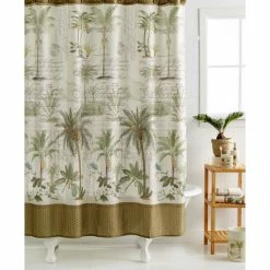 Buy 🛒 Avanti Colony Palm Shower Curtain Ivory 🧨